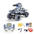 2020 New Toys 2.4G 4WD 360 Degree Rotation Turret Angle Adjustable RC Drift Army Tank With Water Bomb Battle Truck RC Stunt Car